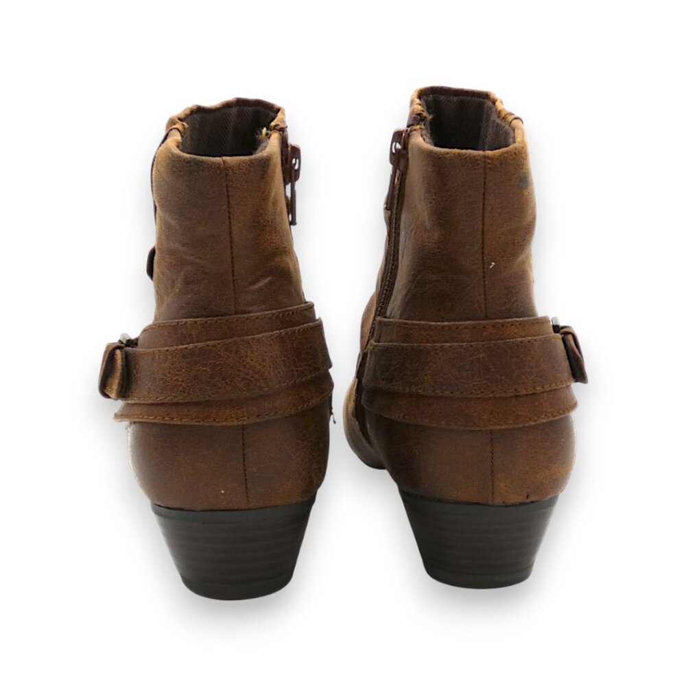Kim Rogers Tanya Brown Ankle Booties Size 8.5 Buckle Low Heel - Picture 5 of 14